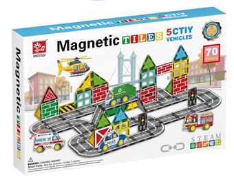 7.5cm Magnetic Chip City Series Magnetic Bricks (70pcs)   ITEM NO.： W005083