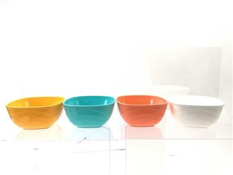 Corrugated Medium Square Bowl (4-pack) Material: PP   ITEM NO.： W007509