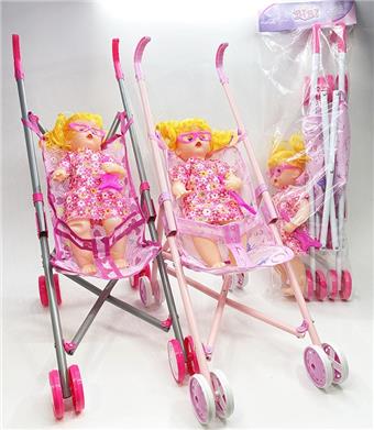 Pink, white, silver iron cart with blown bottle for girls mixed in three colors   ITEM NO.： W011924