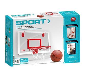 45 long simulation buttonable transparent basketball board (red and white)   ITEM NO.： W018099