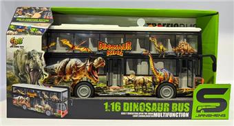 1: 16 Dinosaur World Double decker Bus Can Open Doors (Inertia&Lighting Music)   ITEM NO.： W002670