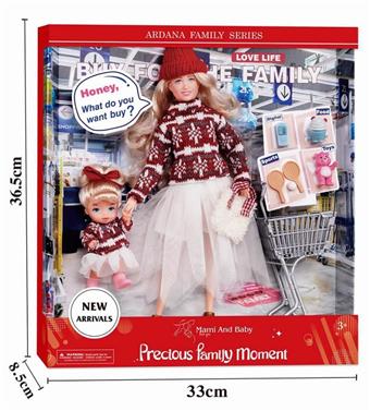 11.5-inch Mom 5-inch Daughter Shopping Series Winter Barbie Doll   ITEM NO.： W017899