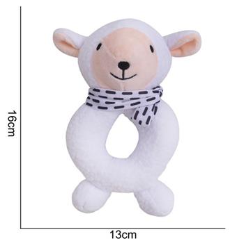 Plush toy hand cranked circle white sheep   ITEM NO.： W011371