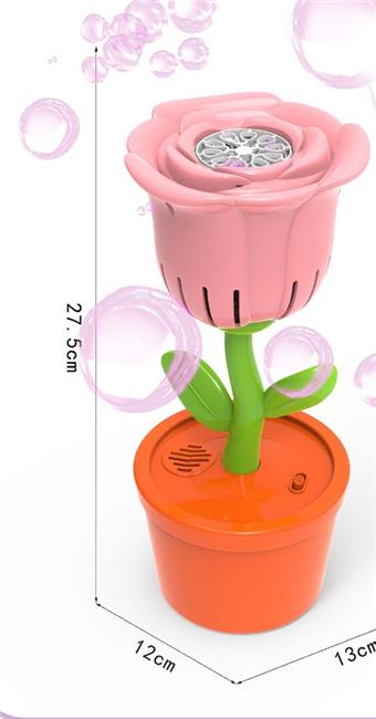 Cross border outdoor electric sonic foam machine with high foam capacity and porous blowing, lithium battery rose shaped bubble machine   ITEM NO.： W014605