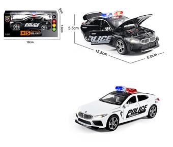 1:32 Die Casting Zinc Alloy Lighting and Sound Effects BMW M8 Police Car Model   ITEM NO.： W009236