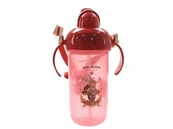 500ml children's handle style straw strap plastic water cup   ITEM NO.： W007312