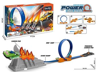 Alloy catapult fiery racing track set (with 1 alloy car)   ITEM NO.： W002665