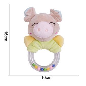 Plush toy rubber ring hand cranked bell pig   ITEM NO.： W011466
