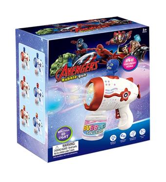 Fully automatic porous sound and light Avengers bubble gun   ITEM NO.： W014524
