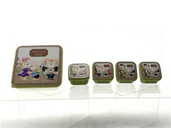 Cartoon printing square 5-piece preservation box PP children's fruit box   ITEM NO.： W007272