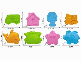 Soft rubber beach mold set 8PCS   ITEM NO.： W014744