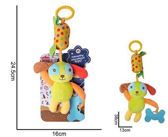 Plush animal puppy bed with wind chimes to soothe toys   ITEM NO.： W002741