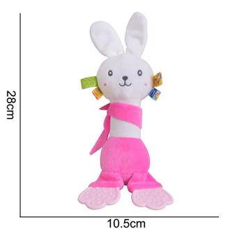 Plush toy colored teething toy hand cranked rabbit   ITEM NO.： W011693