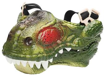Dinosaur mask, green spray with light, voice changing, mouth interaction   ITEM NO.： W006789