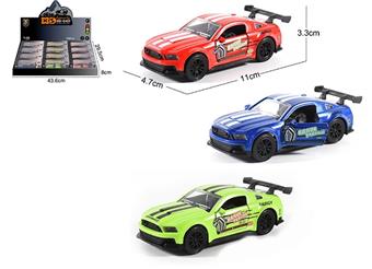 English 1:36 die cast zinc alloy Mustang racing version car model 12 pieces/display box   ITEM NO.： W009436