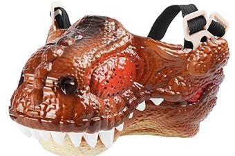 Dinosaur mask, brown spray, with light, voice changing, mouth interaction   ITEM NO.： W006788