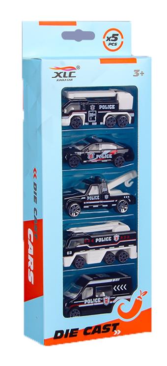 5 sliding alloy police cars (5 villages)   ITEM NO.： W012063