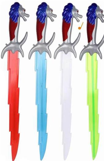 New Transparent Colorful 4-Light Flash Music Sword   ITEM NO.： W017075