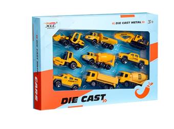 9-piece set of sliding alloy engineering vehicles   ITEM NO.： W012181