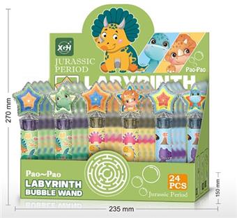 Crystal Maze Bubble Stick - Cartoon Dinosaur (24PCS)   ITEM NO.： W014153