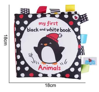 Plush toy black and white label cloth book [English] Red animal   ITEM NO.： W011834