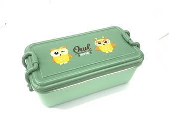 Japanese style bento box (with spoon) material: PP,SILICONE   ITEM NO.： W007524