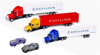 Alloy trailer combination with 2 cars (3 colors)   ITEM NO.： W011972