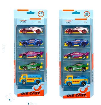 5 sets of sliding alloy car combination (2 mixed models)   ITEM NO.： W012069