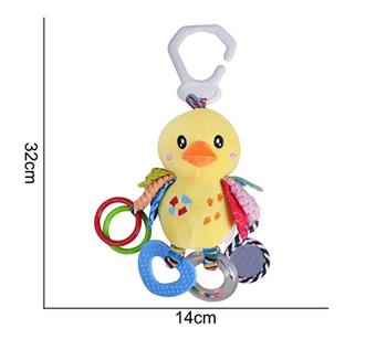 Plush toy lathe hanging yellow duck   ITEM NO.： W011243