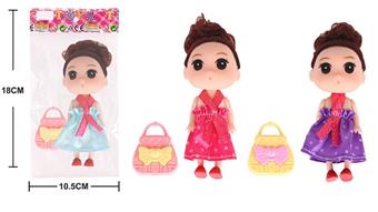 Bag Zhuang 3.5-inch body blurred doll with handbag   ITEM NO.： W011062