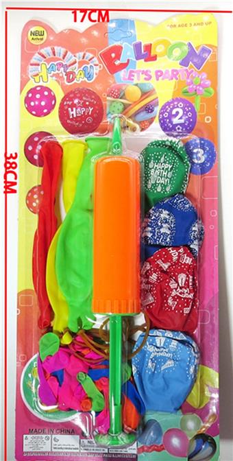 3 types of mixed 36 balloons+1 pump   ITEM NO.： W027329