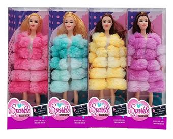 New 11.5-inch physical fashion themed medium length fur Barbie with four mixed styles   ITEM NO.： W033115