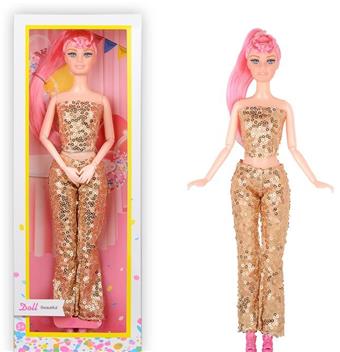 11.5-inch solid body fashionable sequined dress for beautiful girls with shoes   ITEM NO.： W033814