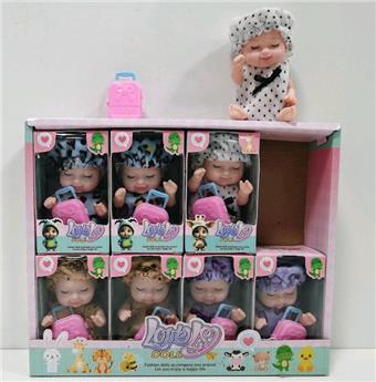 4.5-inch sleeping doll with small accessories (8PCS)   ITEM NO.： W031663