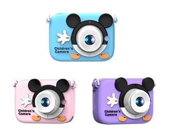 D12 Mickey Pu Qing dual camera silicone shell children's camera simulation cartoon digital camera DSLR Pu Qing 2.0-inch dual camera 300000 pixels (including built-in lithium battery)   ITEM NO.： W029146