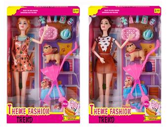 New 11.5-inch physical fashion Barbie with cart, puppy vacuum formed accessories   ITEM NO.： W033395