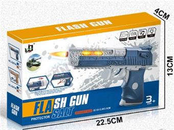 (GCC) Electric Light Music with Military Projection Gun (Desert Eagle) with Handcuffs Set 2 * AA, Power Not Included   ITEM NO.： W040907