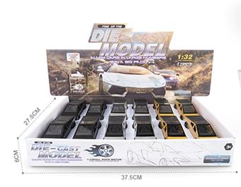1: 32 alloy car model Tesla pickup three door return force (12 units)   ITEM NO.： W033683