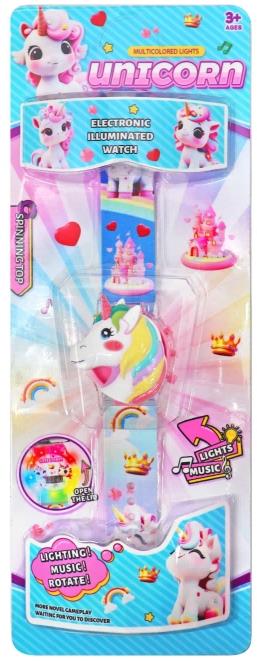 Unicorn 3D Head Light Music Flip Watch   ITEM NO.： W027922