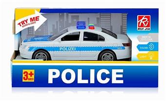 1: 32 Sound and Light Inertial Police Car (Single Color (Electric Package -3 AG13))   ITEM NO.： W019252