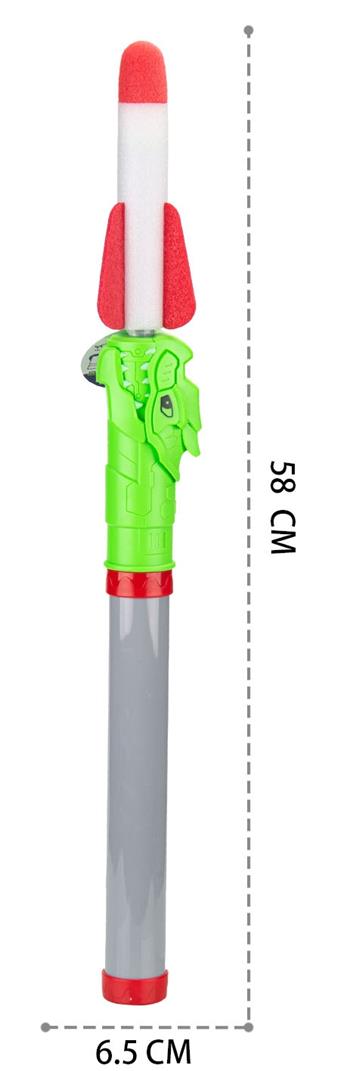21 inch hand pushed dinosaur rocket launcher   ITEM NO.： W025522