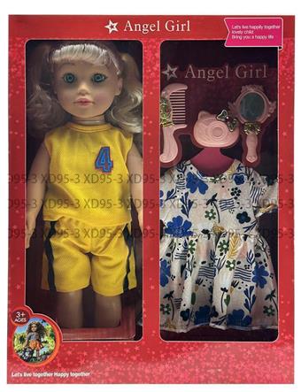 18 inch 3D eye glue hand empty body four tone music American girl chubby doll+comb+mirror+camera   ITEM NO.： W028338
