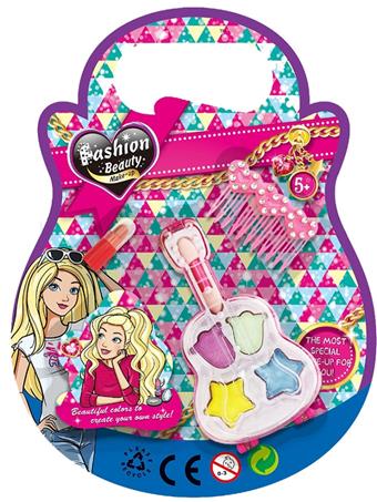 Little Guitar Cosmetics Group Girl Dresses up as a Homemaker; Children's Makeup Play Simulation eye shadow   ITEM NO.： W039699