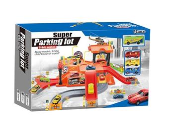 Rail parking lot equipped with 1 bus and 3 simulation cars (sliding)   ITEM NO.： W021035