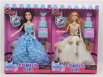 New high-end 11.5-inch solid wedding Barbie with cake set   ITEM NO.： W033314
