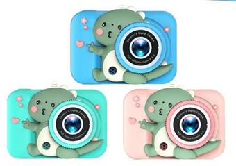 Q6 Dinosaur HD single camera silicone shell children's camera simulation cartoon digital camera DSLR high-definition IPS screen 2.0-inch single camera 300000 pixels (including built-in lithium battery)   ITEM NO.： W029203