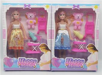 New high-end 11.5-inch empty body big belly Barbie set with children   ITEM NO.： W033291