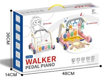 2-in-1 pedal piano walker/teddy bear projection model (pink)   ITEM NO.： W020867