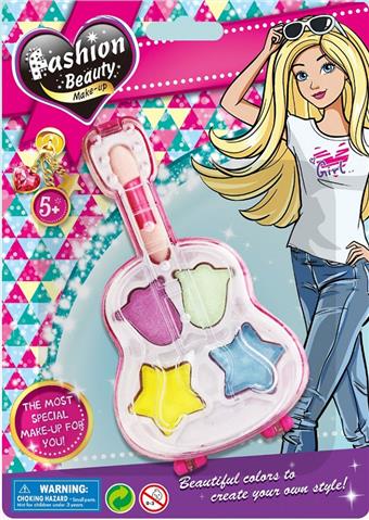 Little Guitar Cosmetic Girl Dresses up as a Homemaker; Children's Makeup Play Simulation eye shadow   ITEM NO.： W039691