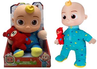 14 inch vinyl head cotton body cocomelon super baby with theme music 4 different theme music and Christmas music COCO with plush stuffed cotton teddy bear   ITEM NO.： W033699